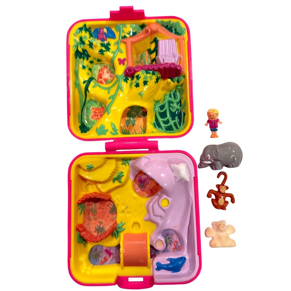 Vintage Polly Pocket Wild World Zoo Compact Playset COMPLETE Bluebird 1989